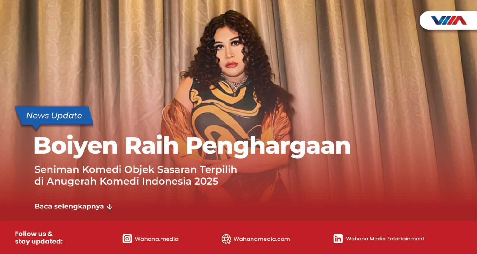 Boiyen Raih Penghargaan Seniman Komedi Objek Sasaran Terpilih di Anugerah Komedi Indonesia 2025